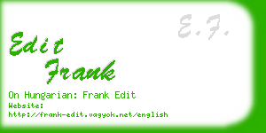 edit frank business card